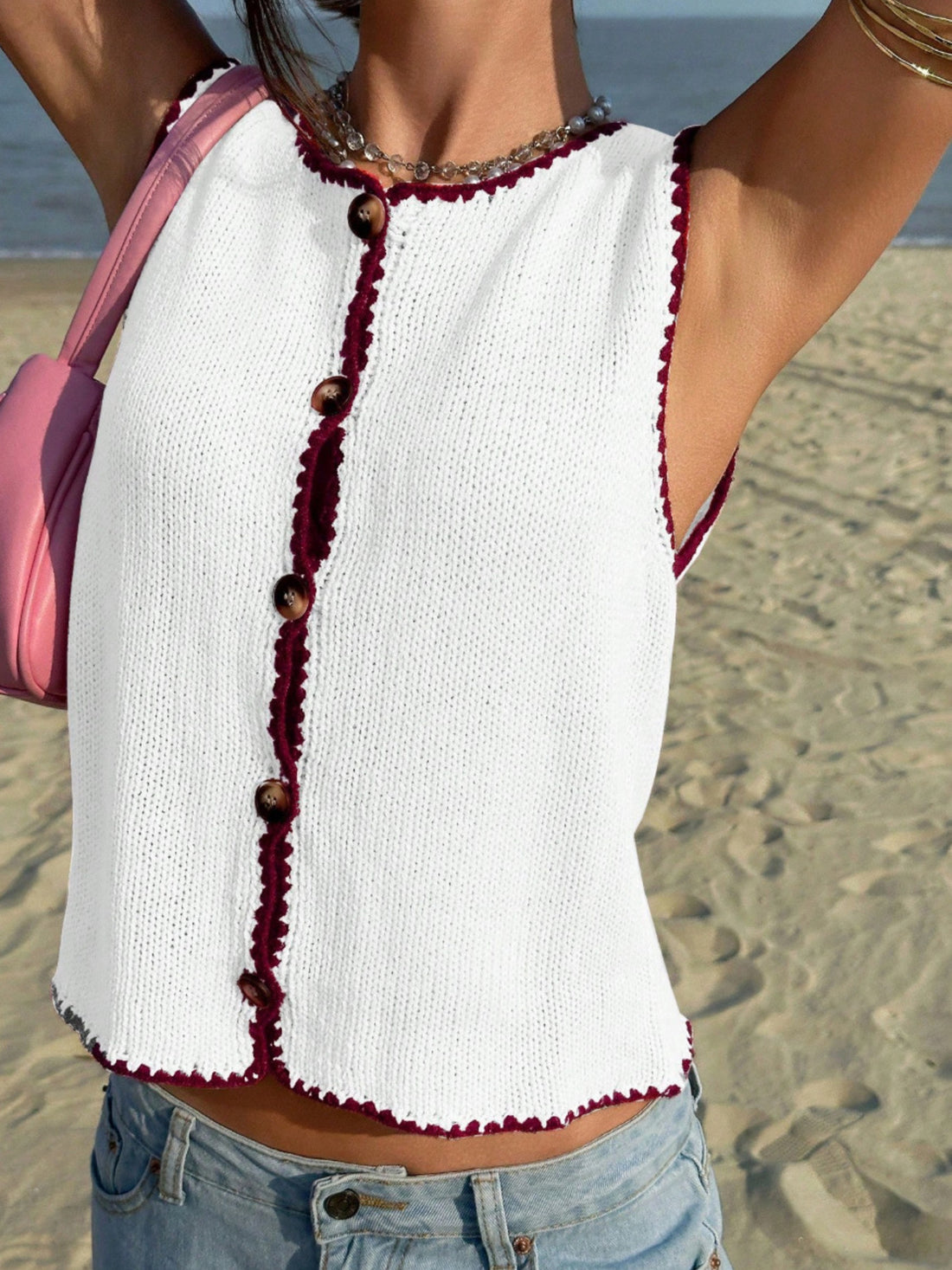 Button-Down Sweater Vest - cas7m