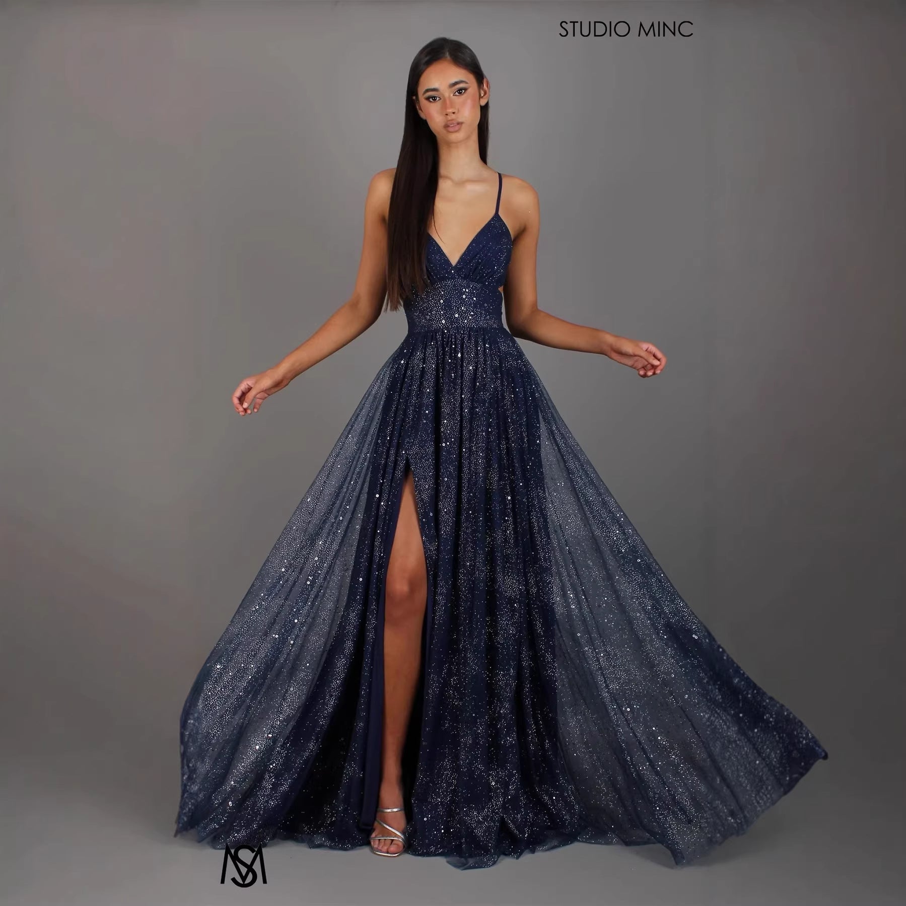 Elegant Womens V-neck Sleeveless Strapless Dress With A Flared Hem High Waist Split Women Long Dresses Party Dress - cas7m