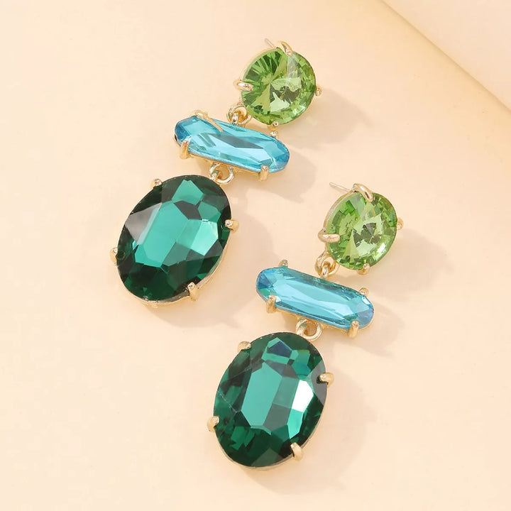 Alloy Geometric Dangle Earrings - cas7m