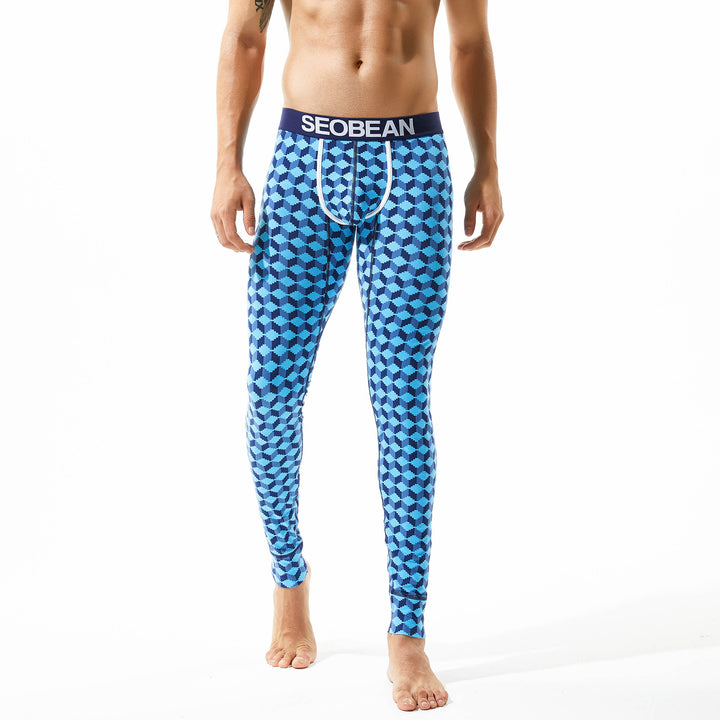 Men's Long Johns Elastic Breathable Cotton Thermal Pants - cas7m