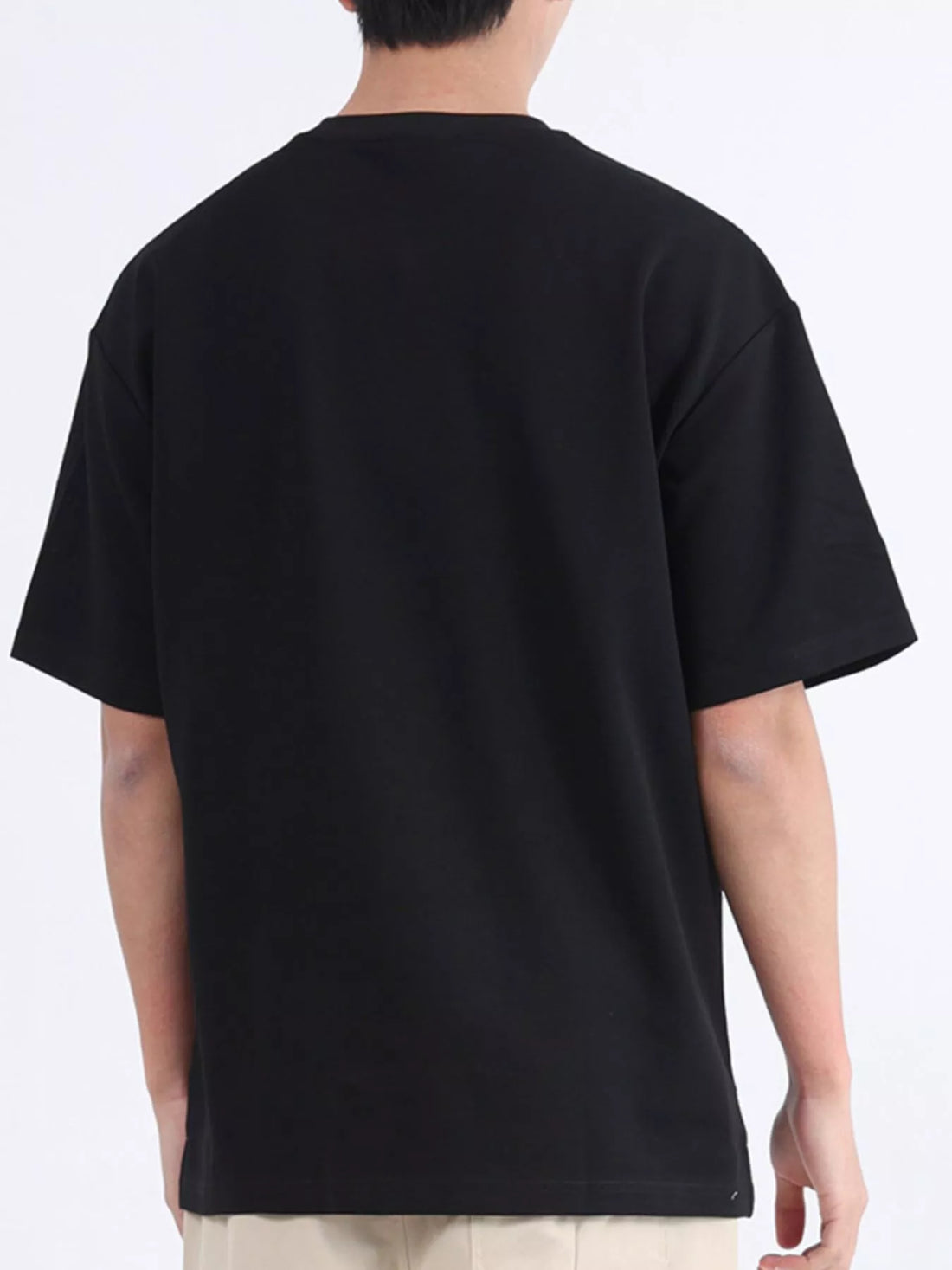 Men's Plus Size Solid Color Round Neck T-Shirt - cas7m