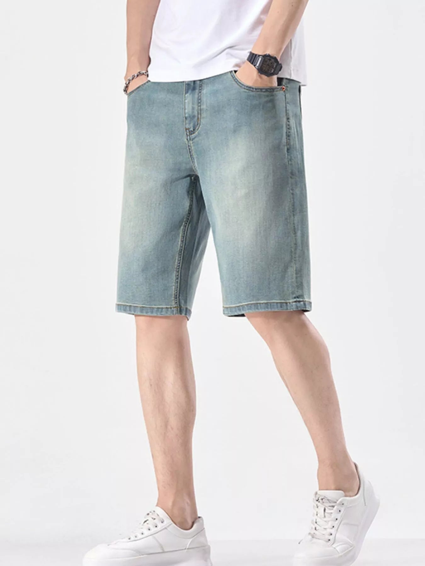 Men's Wash Casual Denim Shorts - cas7m
