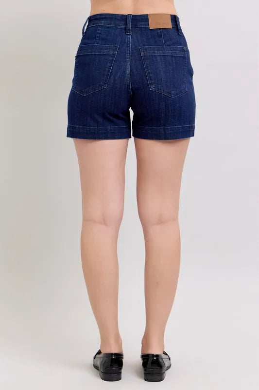 Judy Blue Full Size High Waist Denim Shorts Plus Size - cas7m