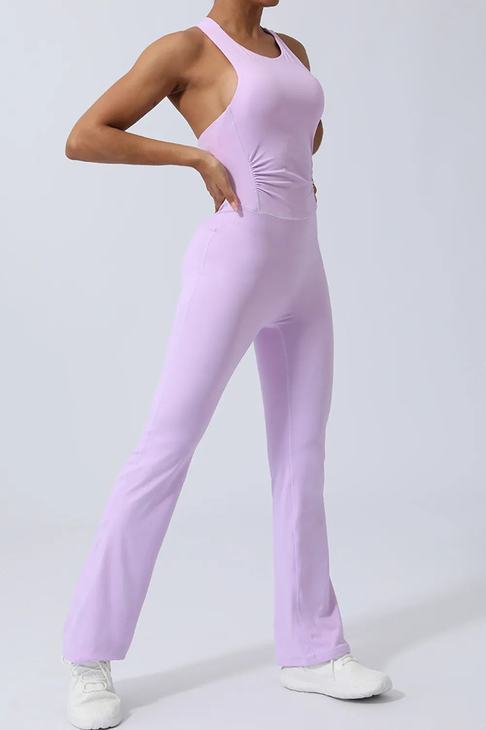 Crisscross Wide Strap Sleeveless Jumpsuit - cas7m
