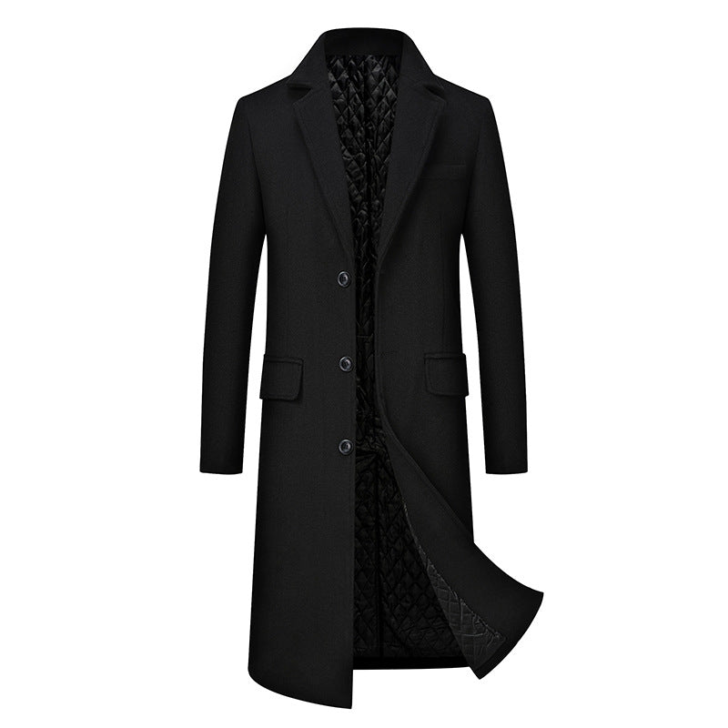 Men Casual Plus Cotton Long Coat - cas7m