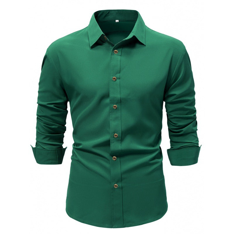Men's Shirt Solid Color Solid Color White Long Sleeve Business - cas7m