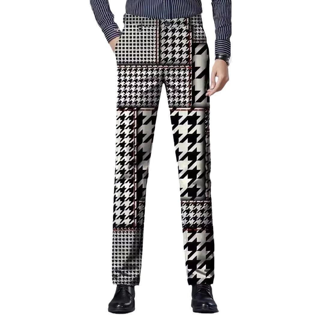 Mens Casual Slim-fit Straight-leg Dress Pants - cas7m