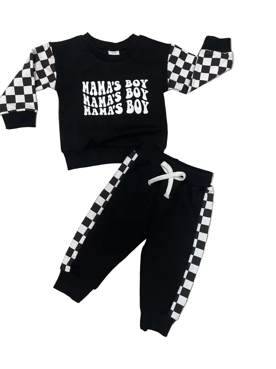 Children Plaid Printed Long-sleeve Sweater Set - cas7m