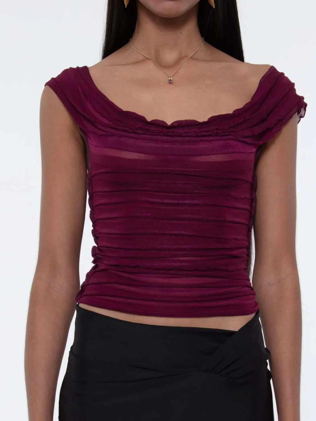Ruched Solid Tank - cas7m