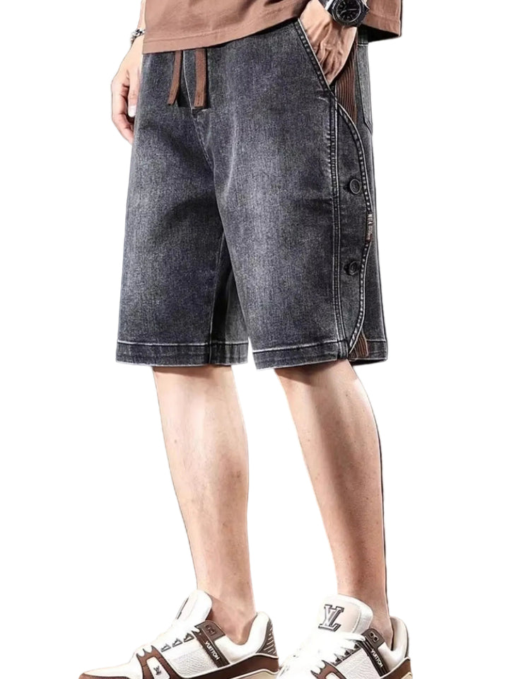 Men's Plus Size Wide Leg Denim Shorts - cas7m