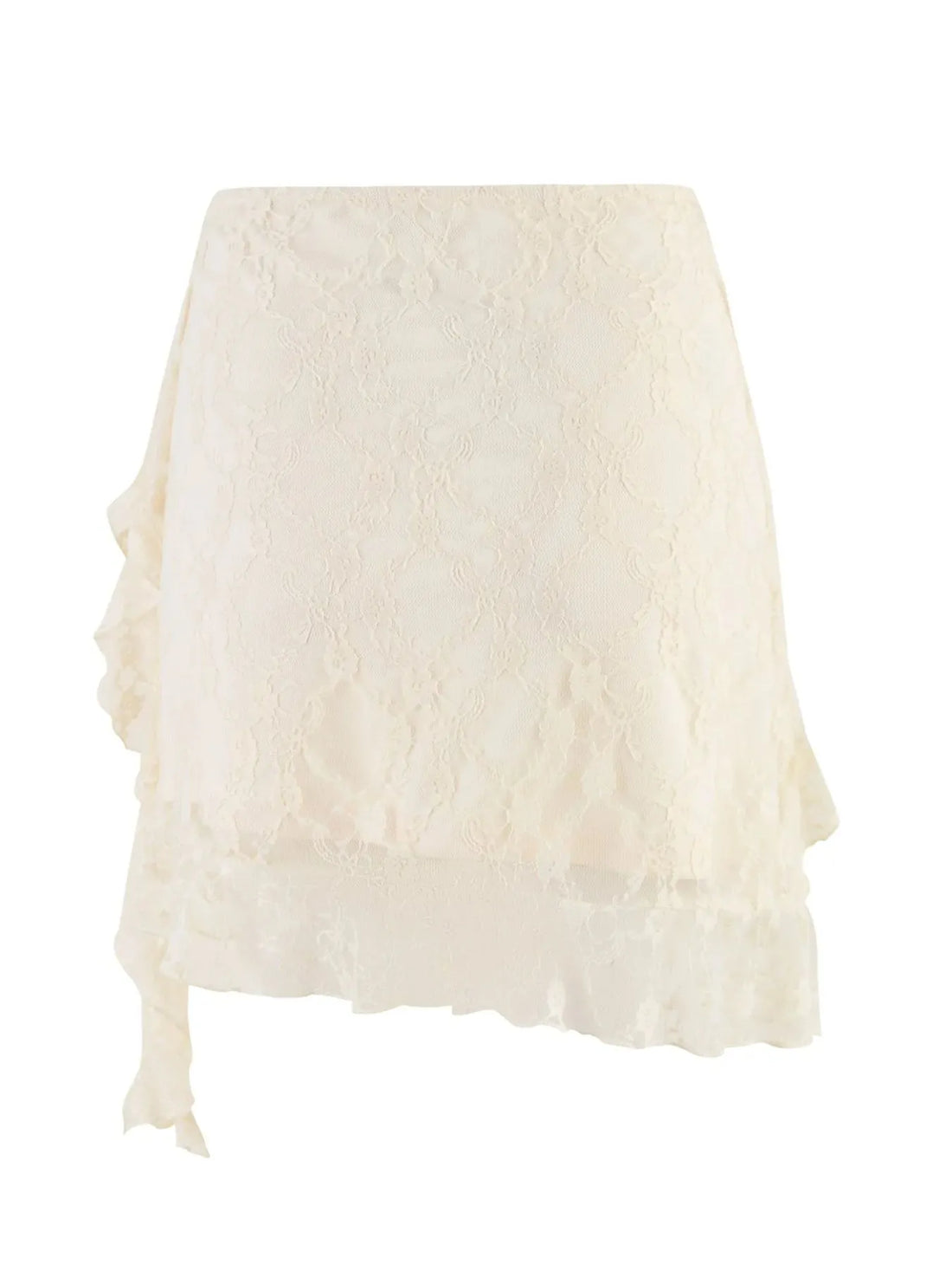 Lace Ruffle Mini Skirt - cas7m