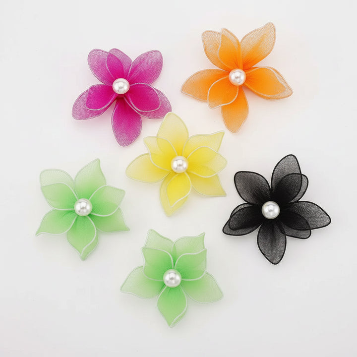 Flower Pearl Stud Earrings - cas7m