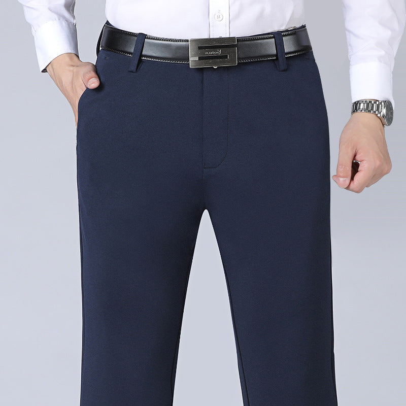 Mens Stretch Business Straight-Cut Casual Pants - cas7m