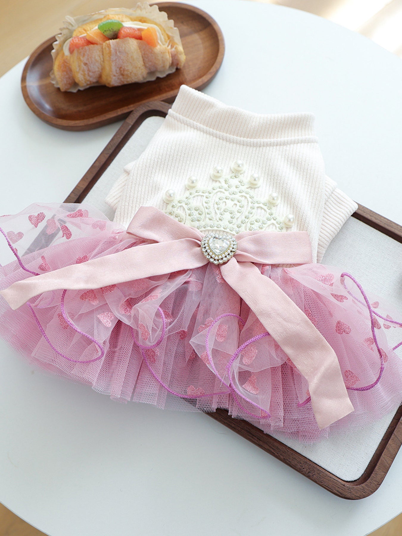 Pearl-Embellished Pet Dress - cas7m