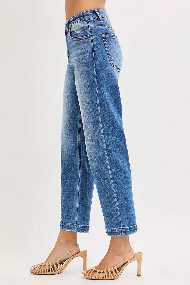 RISEN High Rise Crop Boyfriend Tapered Jeans - cas7m