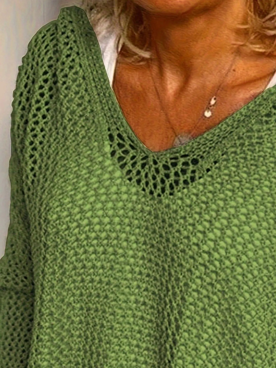 Openwork Long Sleeve Hooded Knit Cover Up - cas7m