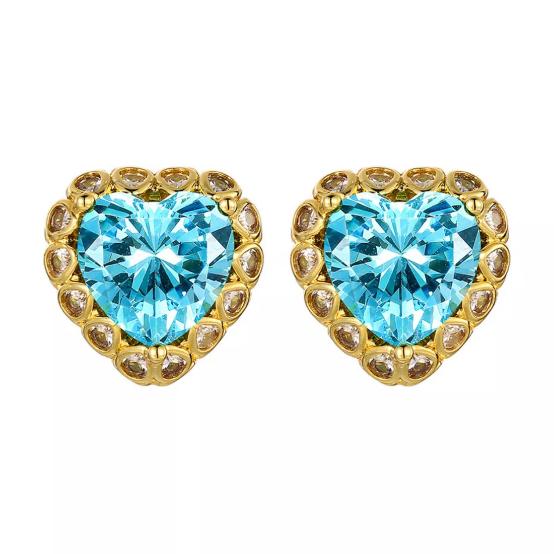 Heart-Shaped Stud Earrings - cas7m