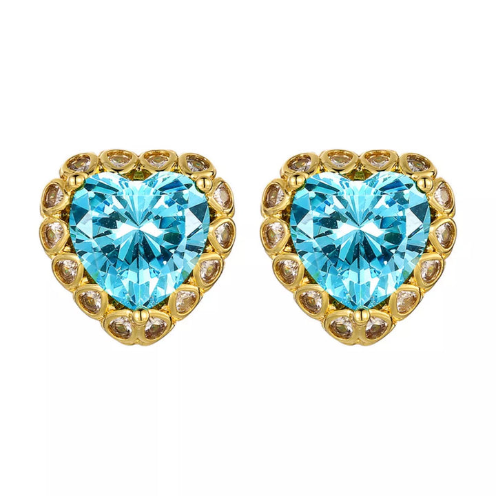 Heart-Shaped Stud Earrings - cas7m