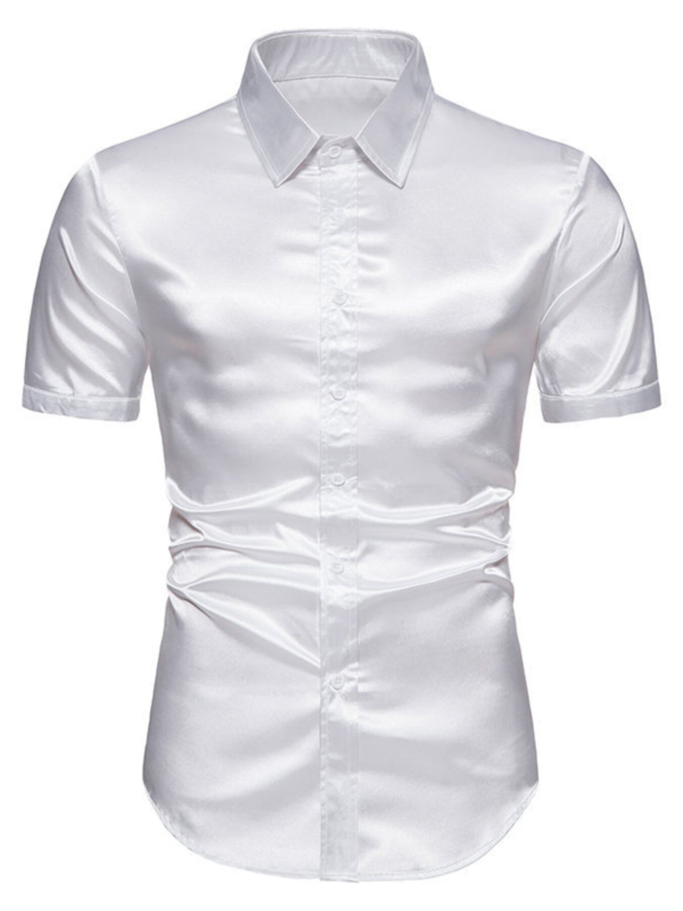 Men's Button Up Short Sleeve Shirt - cas7m