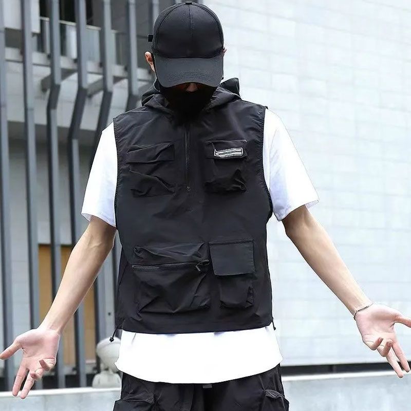 Workwear Casual Vest Sports Hooded Vest - cas7m