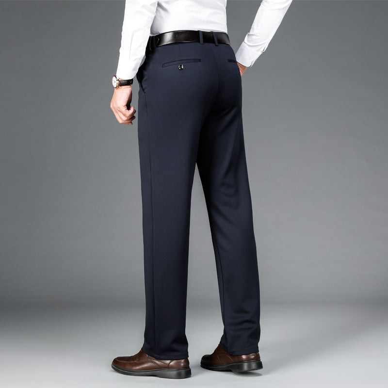 Mens Stretch Business Straight-Cut Casual Pants - cas7m