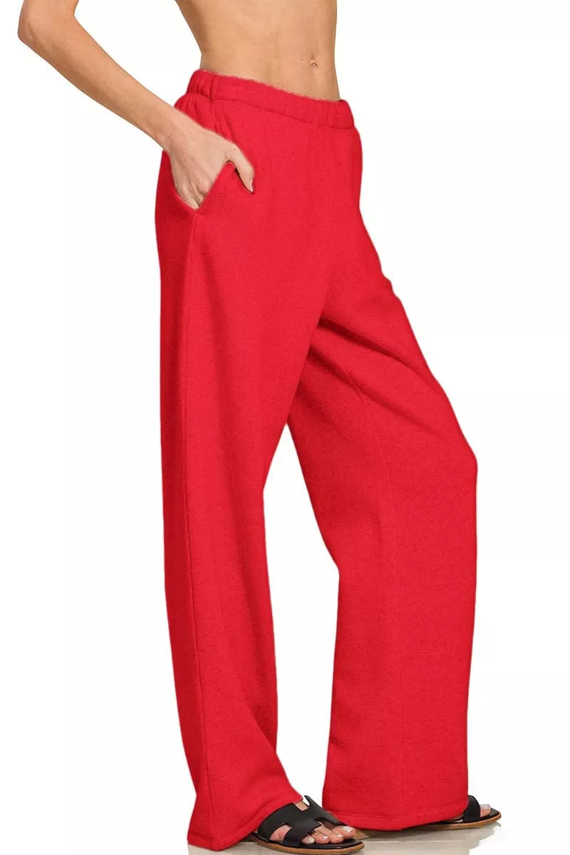 Zenana Fleece Sweatpant with Pockets - cas7m
