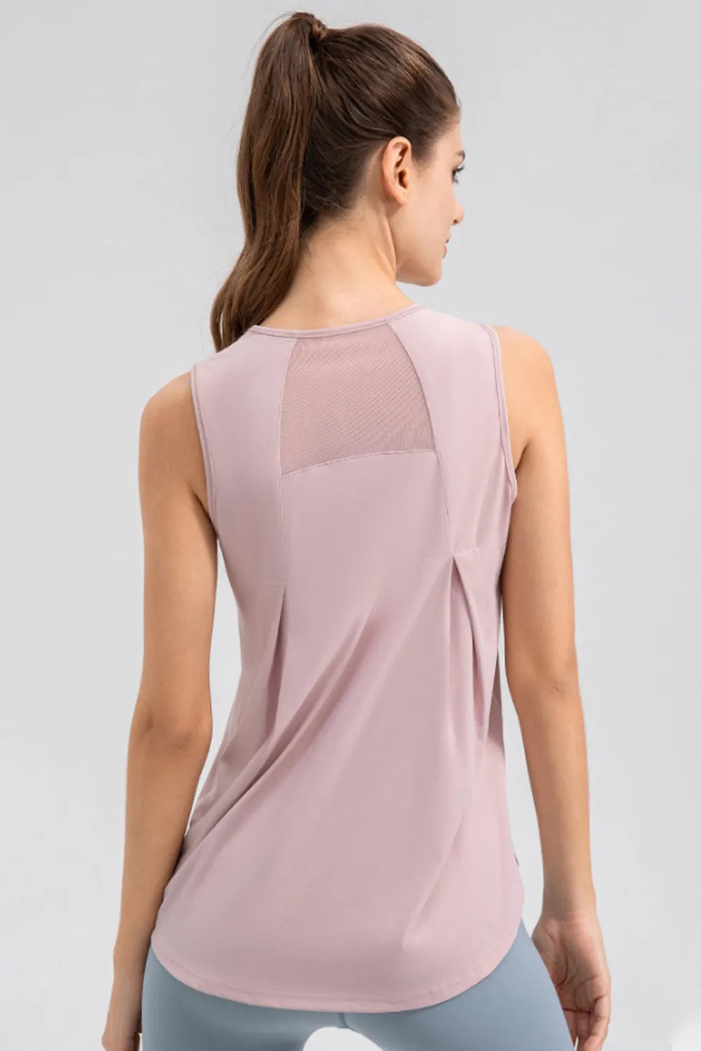 Round Neck Wide strap Active Tank - cas7m