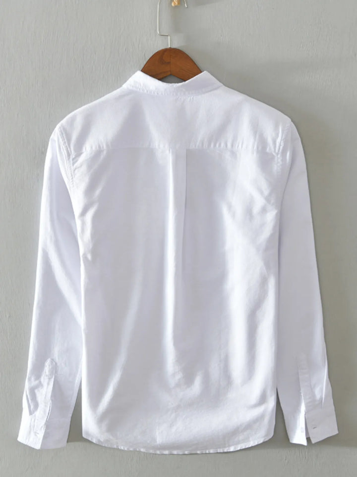 Men's Plus Size Button Up Long Sleeve Shirt - cas7m