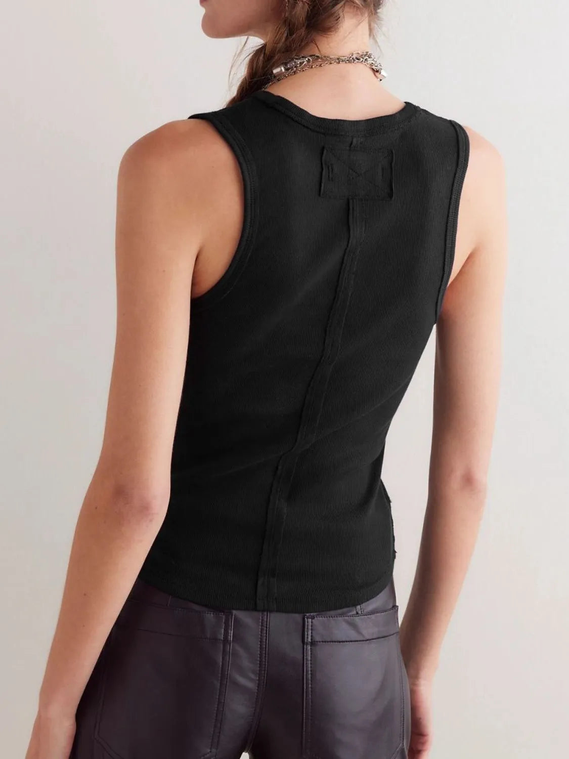 V-Neck Wide Strap Tank - cas7m