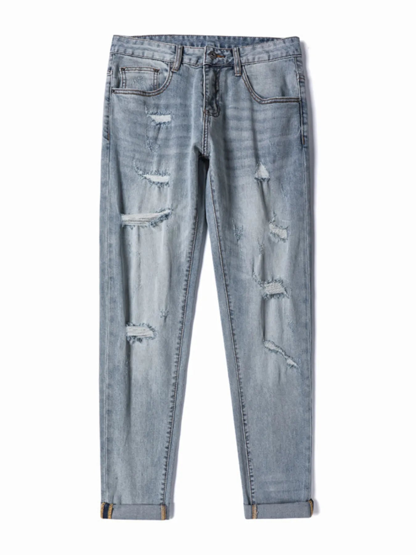 Men's Distressed Slim Fit Jeans - cas7m