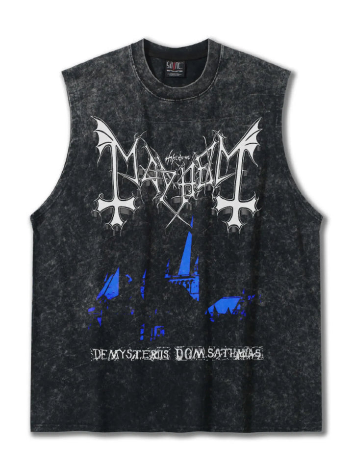 Men's Graphic Vintage Wash Tank Top - cas7m