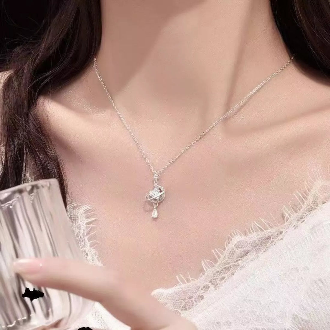 Planet Heart Pendant Necklace - cas7m