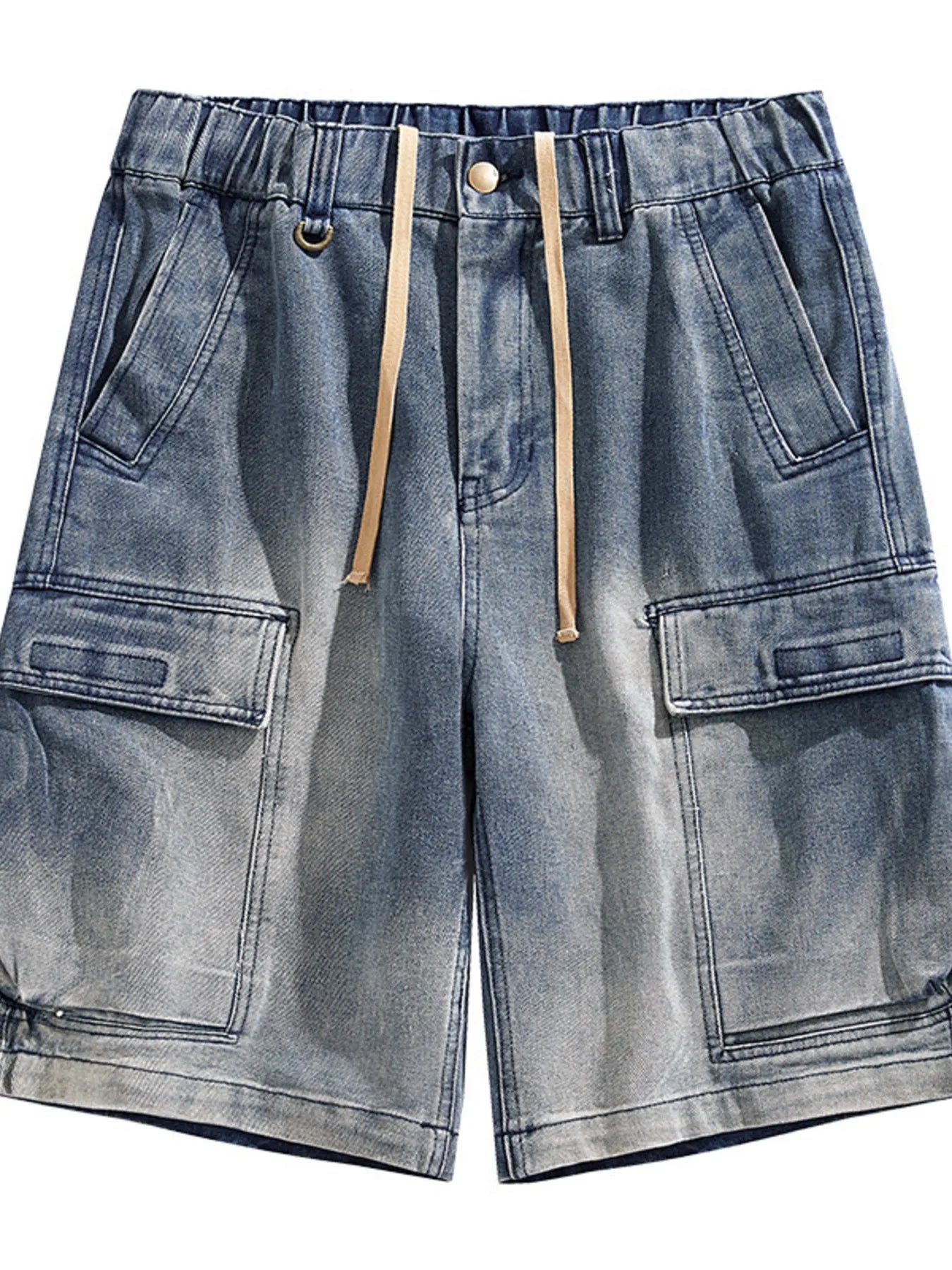 Men's Vintage Wash Cargo Demin Shorts - cas7m