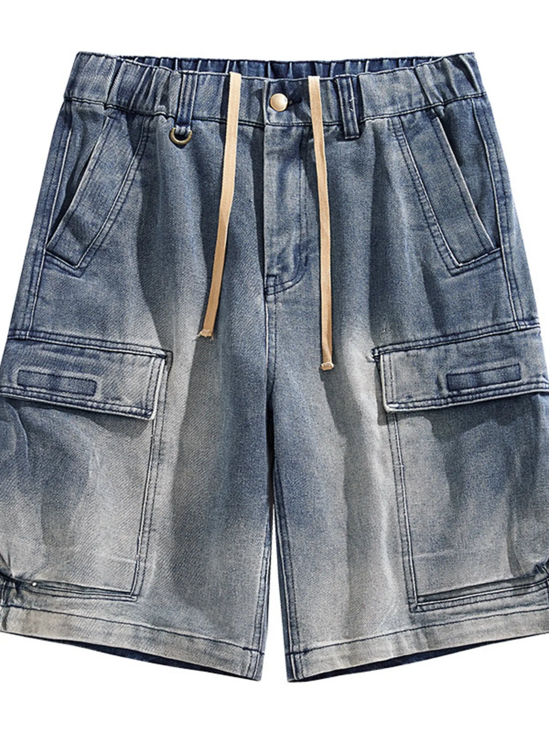 Men's Vintage Wash Cargo Demin Shorts - cas7m