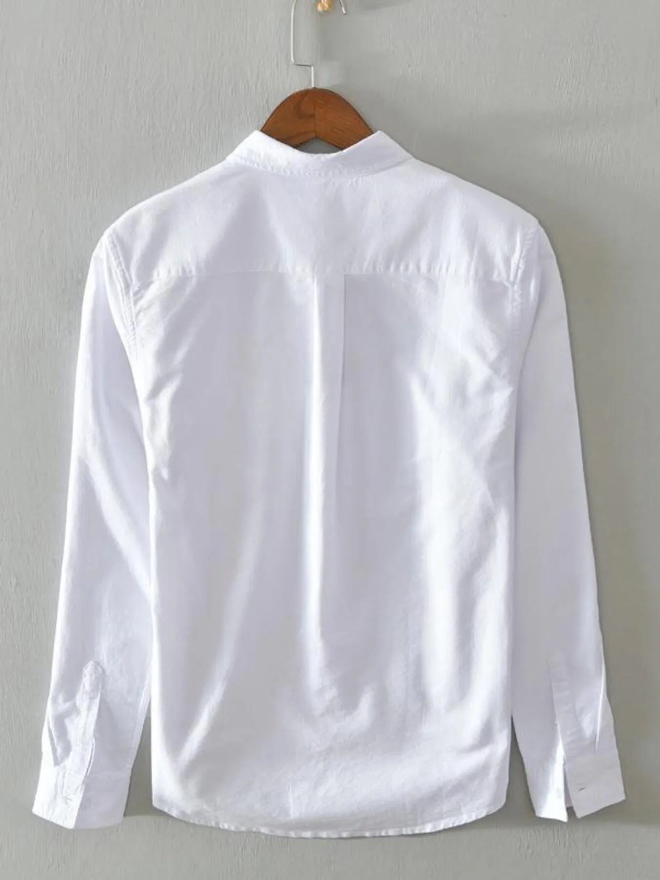Men's Plus Size Button Up Long Sleeve Shirt - cas7m
