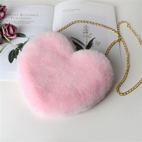 Love Bags For Women Plush Chain Shoulder Bags Valentine's Day Party Bag - cas7m