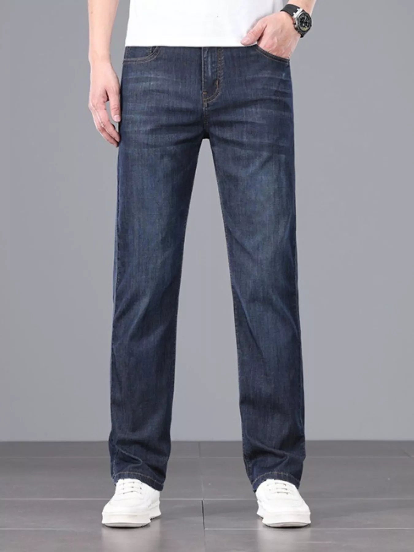 Men's Straight Fit Wash Jeans - cas7m