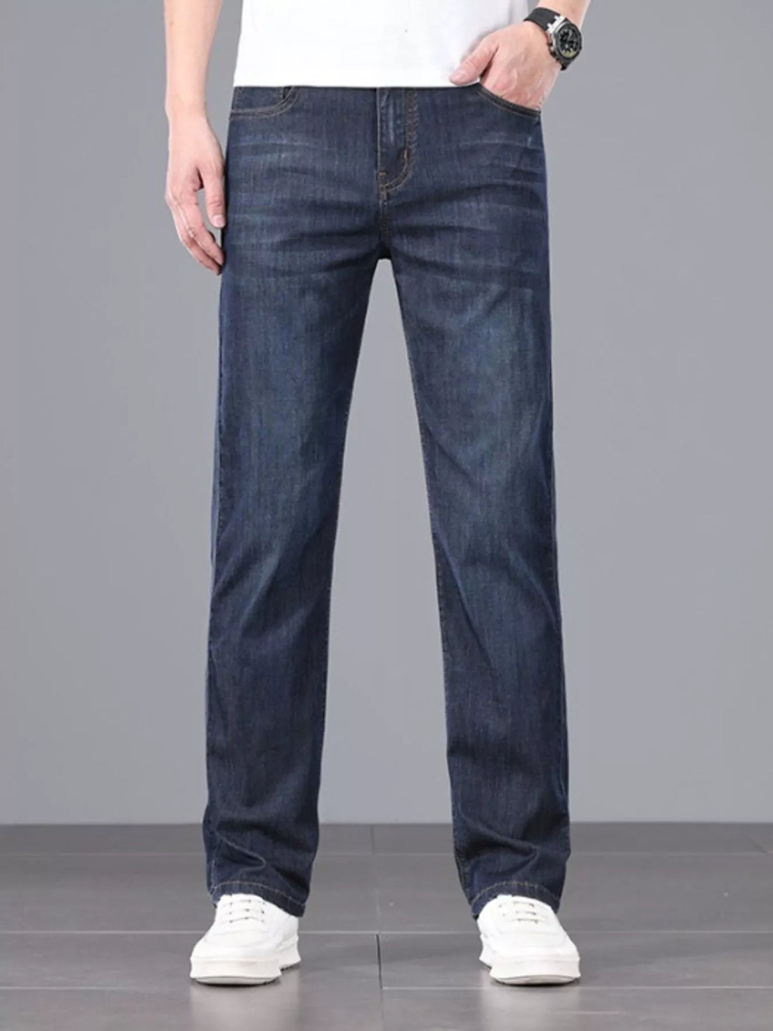 Men's Straight Fit Wash Jeans - cas7m
