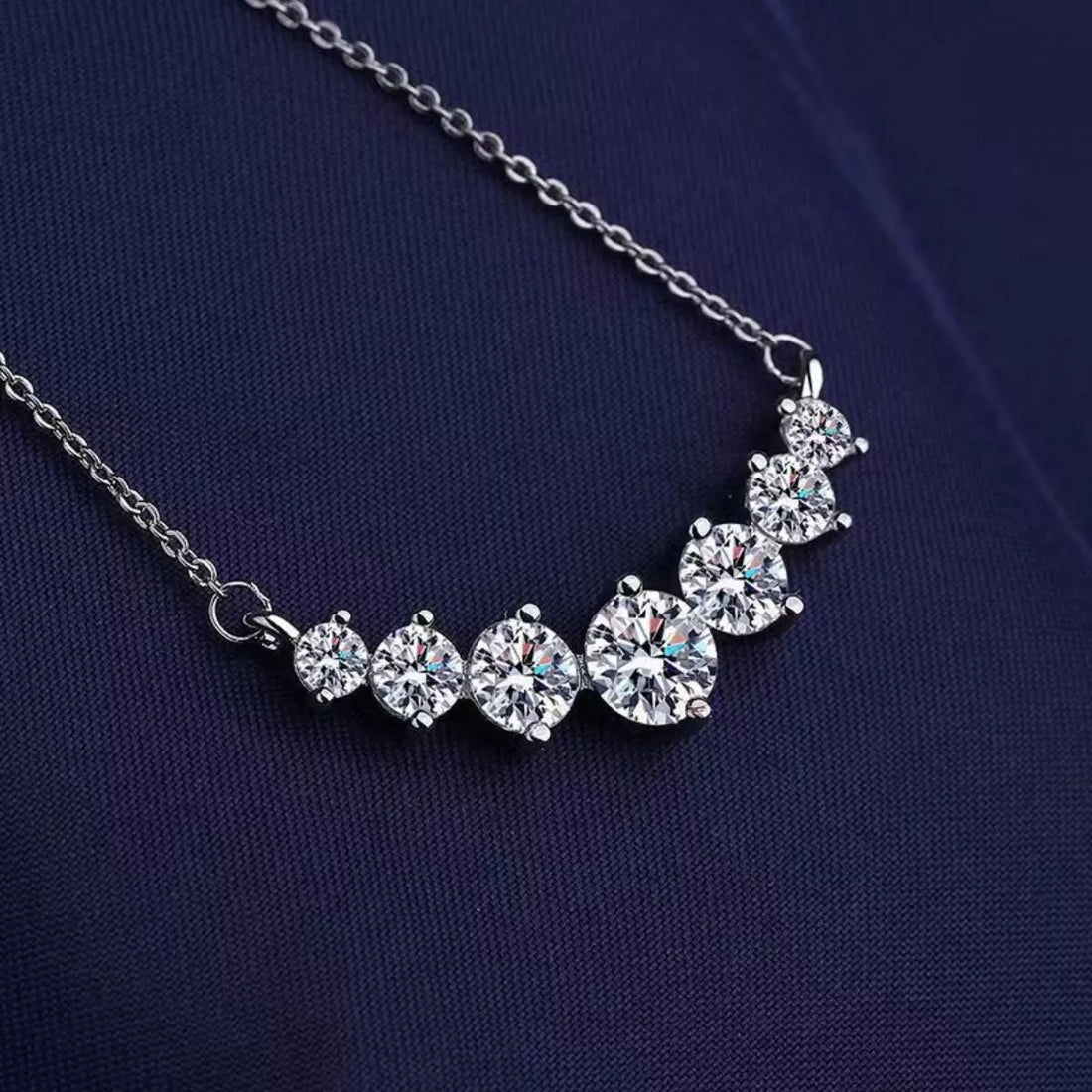 2.8 Carat Moissanite 925 Sterling Silver Necklace - cas7m
