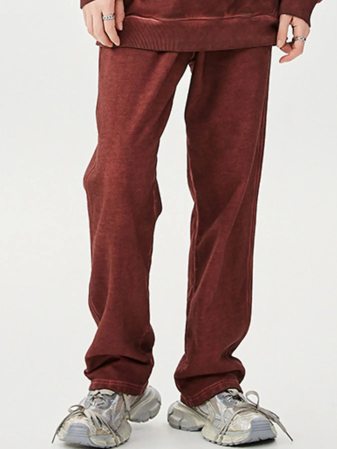 Men's Drawstring Washed Straight Sweatpants - cas7m
