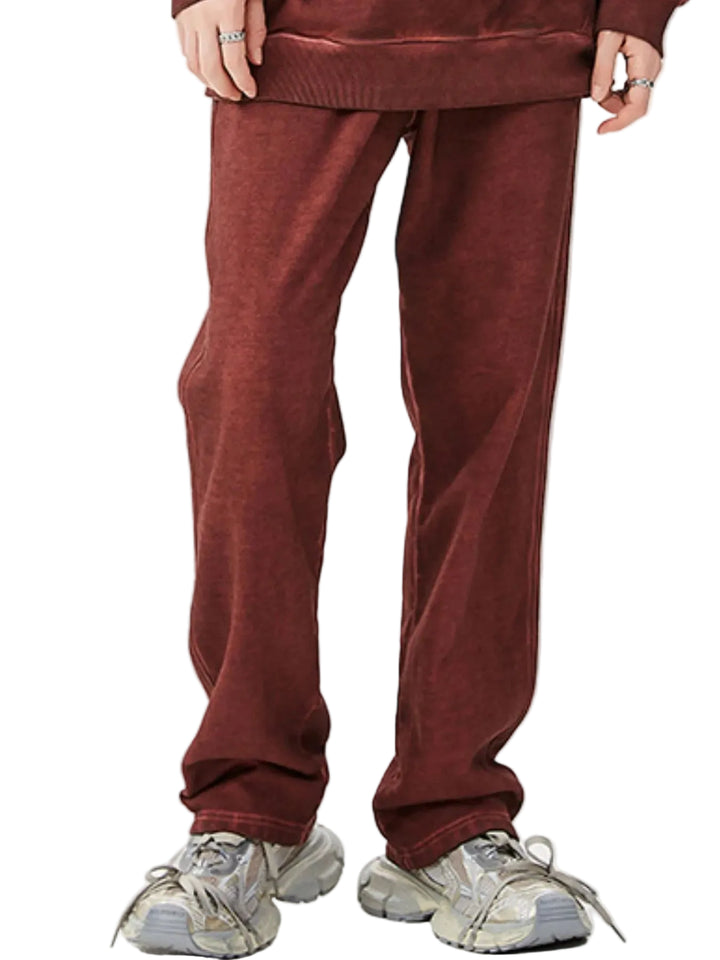 Men's Drawstring Washed Straight Sweatpants - cas7m