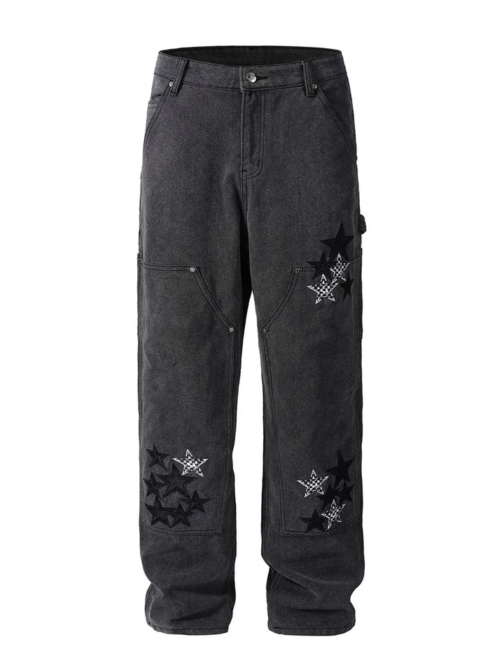 Men's Pocketed Star Jeans - cas7m
