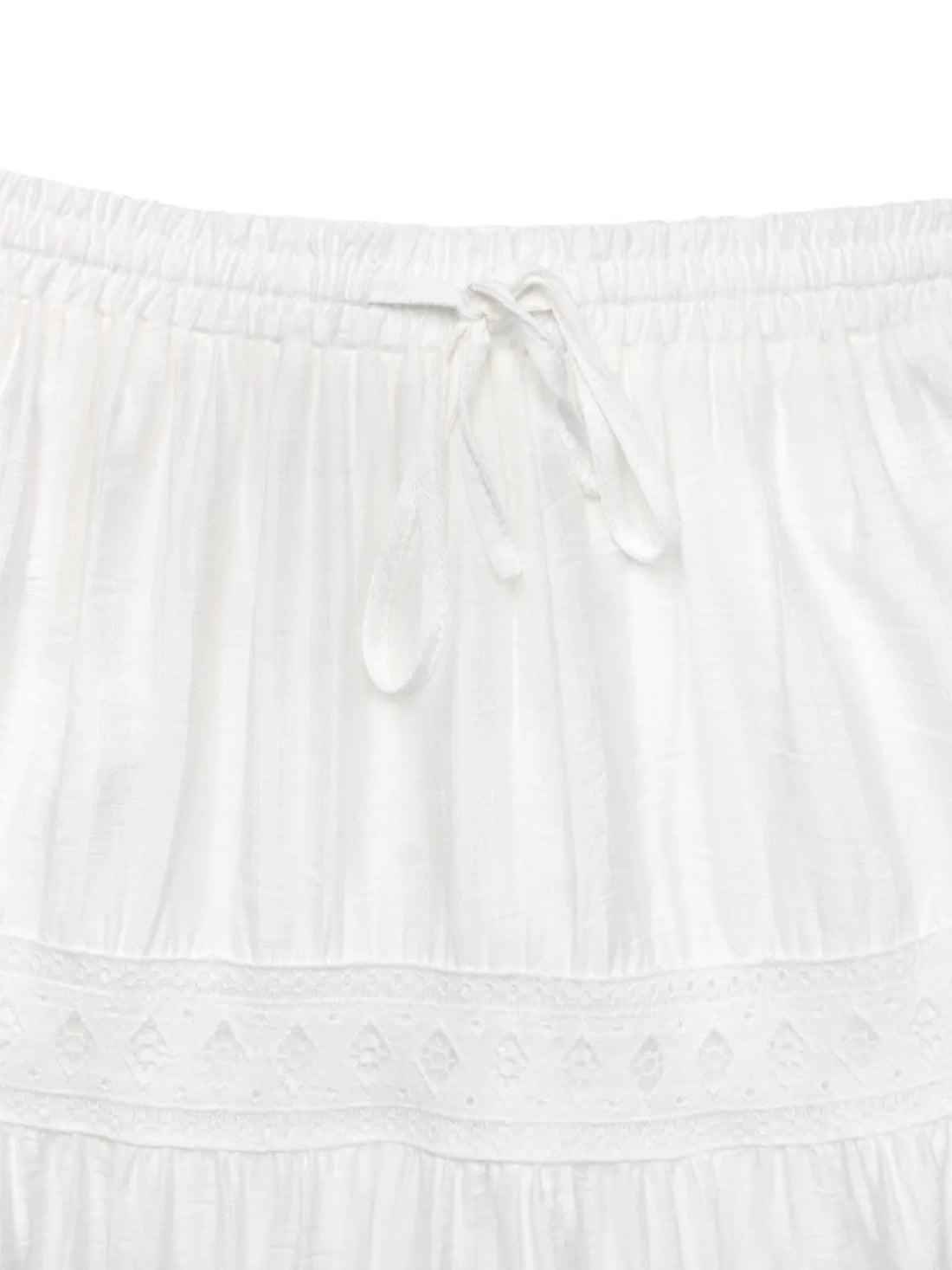 Lace Detail Elastic Waist Skirt - cas7m