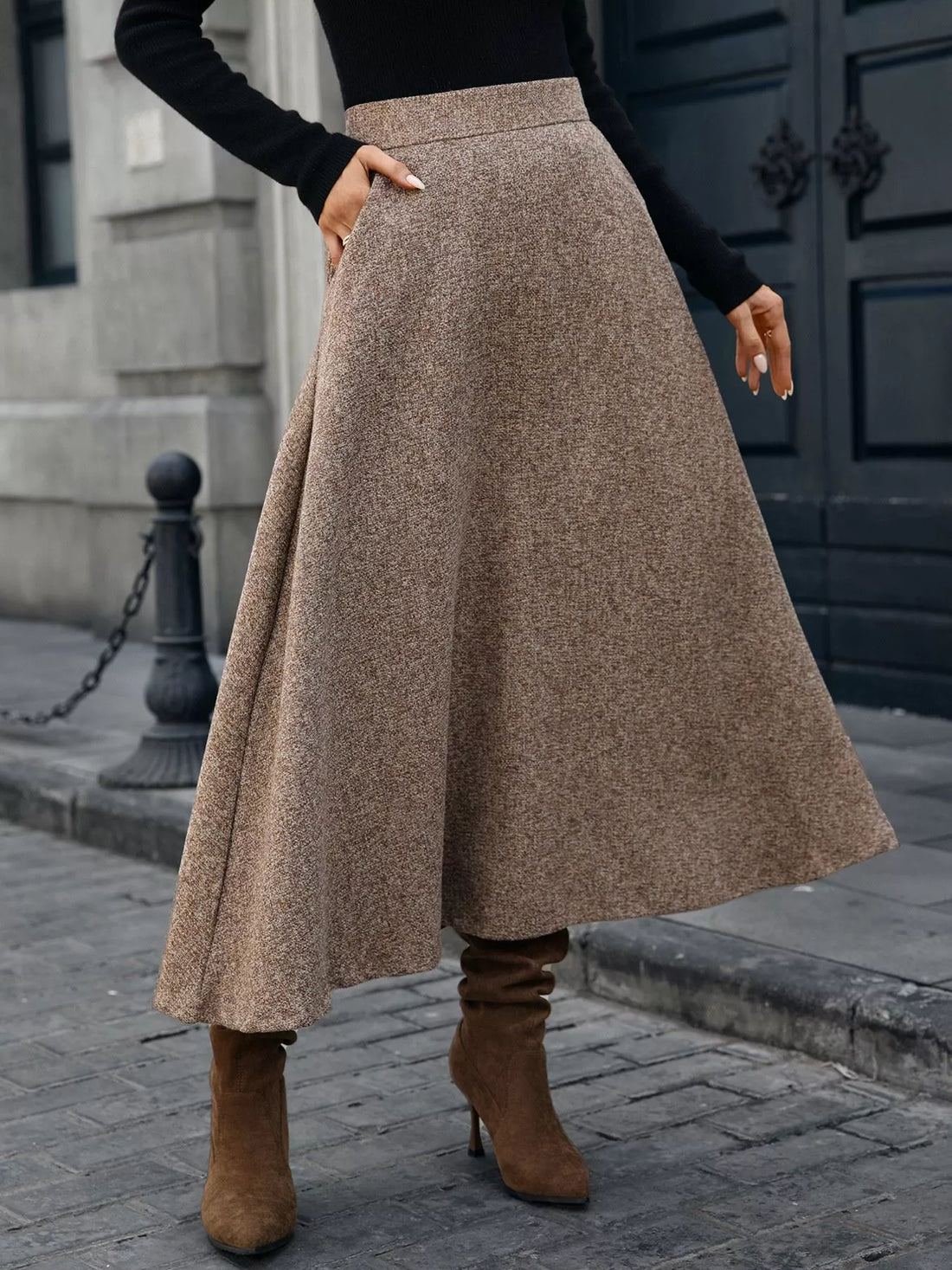 A-Line Midi Skirt - cas7m
