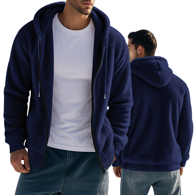 Loose Cardigan Casual Hooded Jacket Sweater Men - cas7m