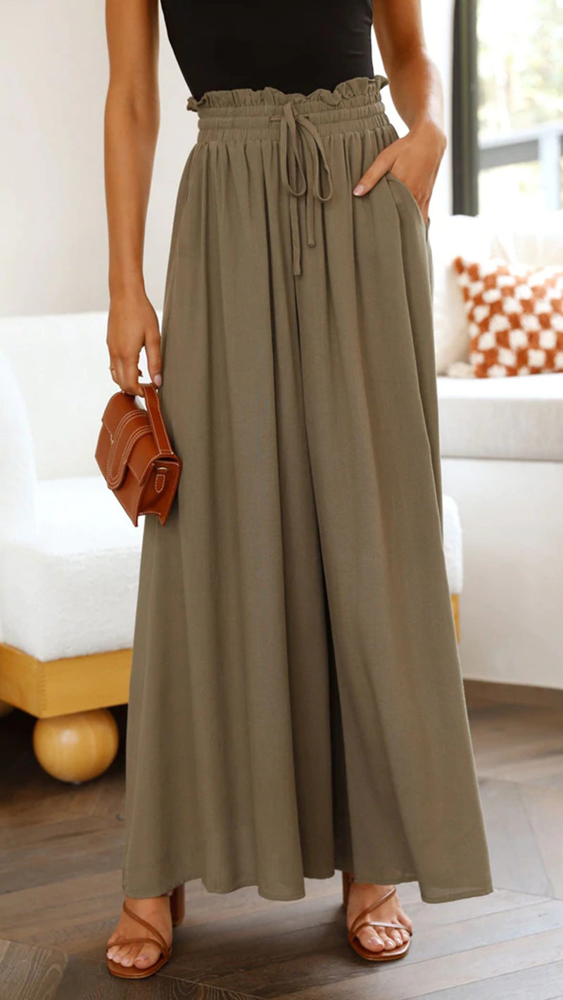 Womens Pants Wide Leg Loose Comfy Lounge Sweatpants With Pockets - cas7m