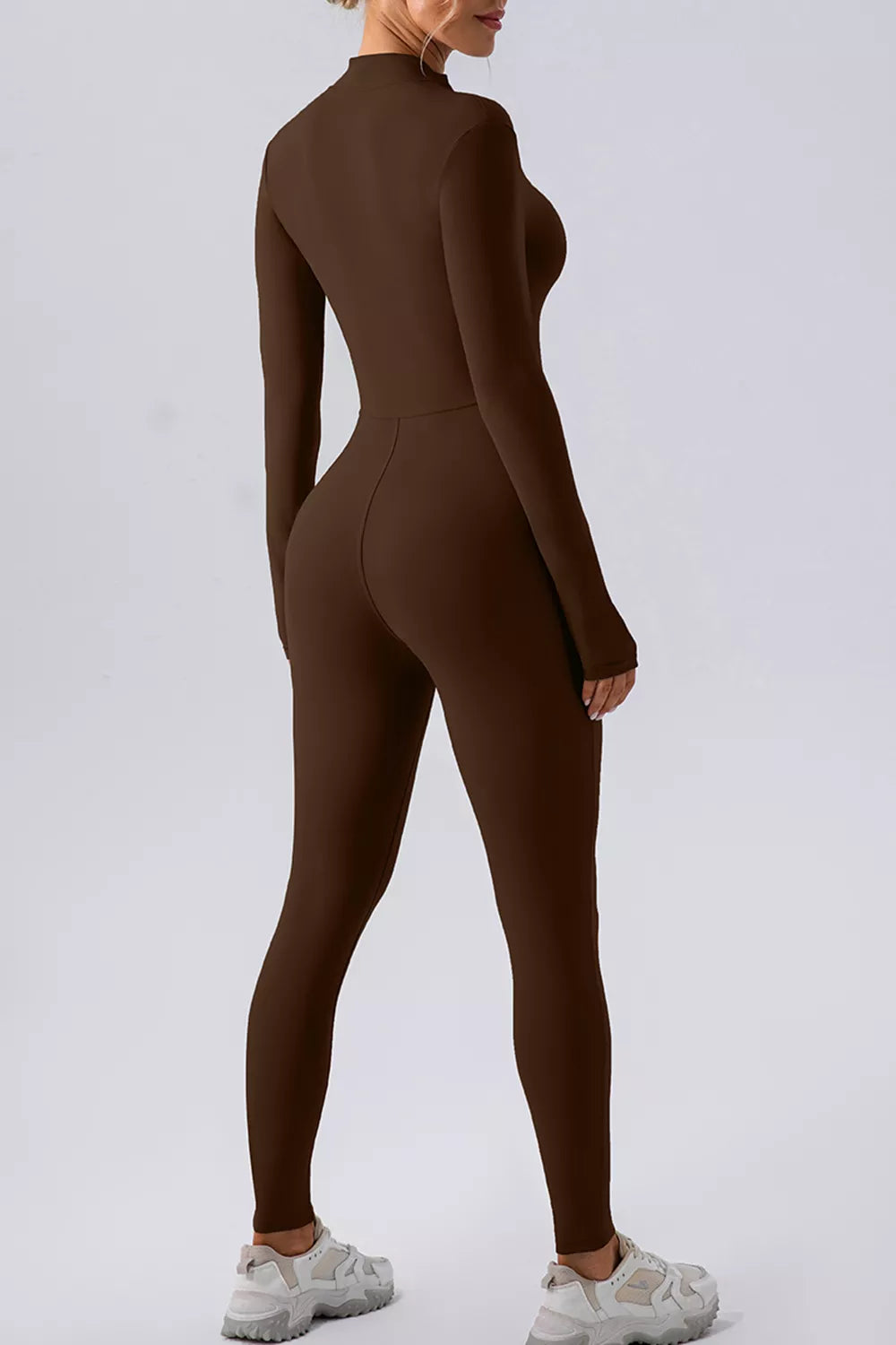 Half Zip Mock Neck Active Jumpsuit - cas7m