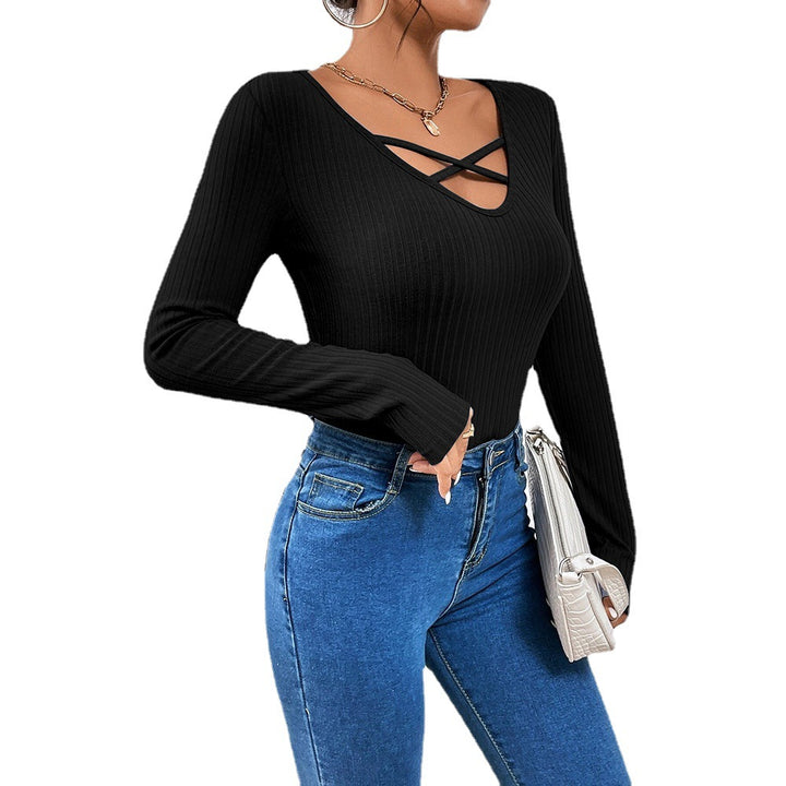 Slim Fit Slimming Long Sleeves Top For Women - cas7m