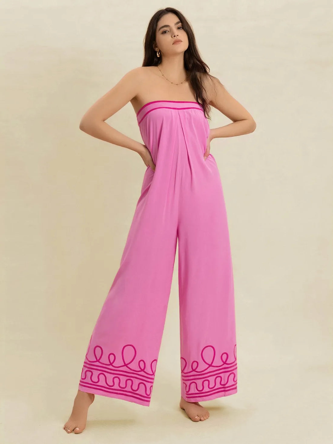 Wide Leg Tube Jumpsuit - cas7m
