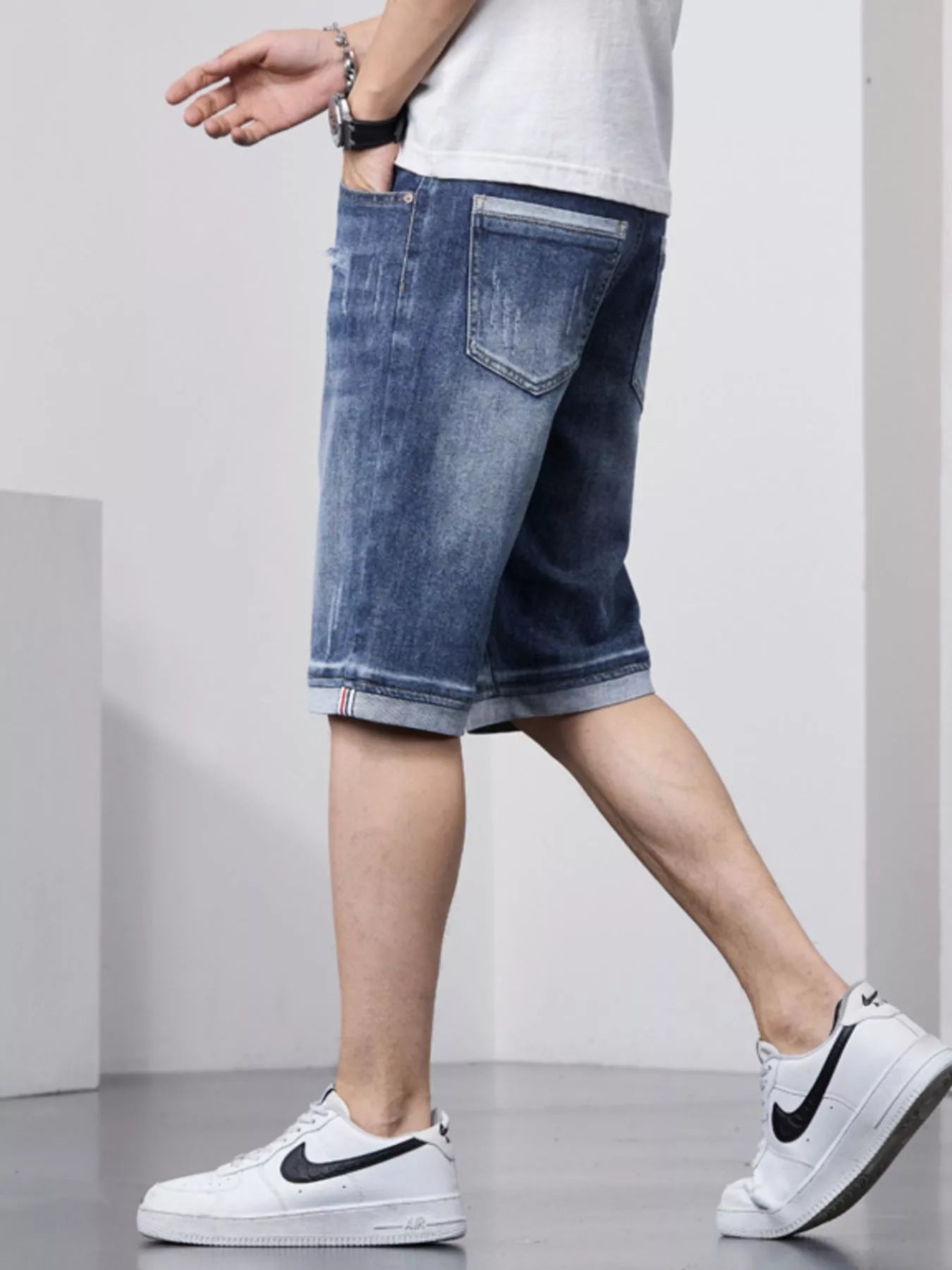 Men's Loose Fit Denim Shorts - cas7m